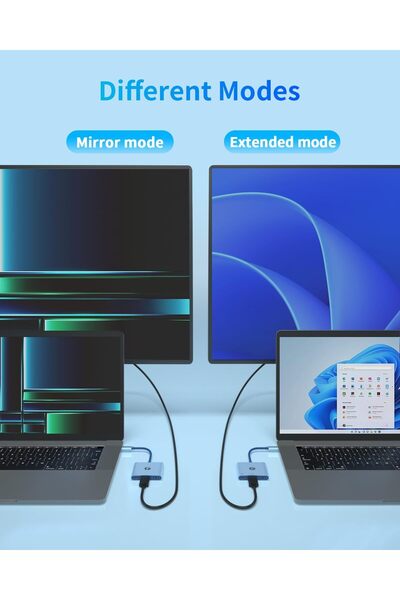 VCOM موزع USB Type C HDMI 3 في 1 (4K@60Hz HDMI، USB 3.0، PD 100W) - أزرق