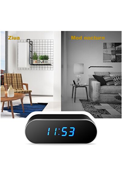 SINZO Cameră spion ascunsă în ceas cu WiFi, Sinzo, Full HD 1080P, detectare mișcare, negru, inclus 32GB