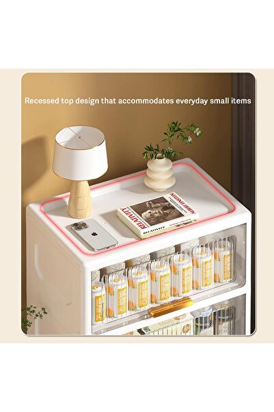 Gogoya 5-Tier Lidded Storage Bins - Extra Large Transparent Stackable Organizer