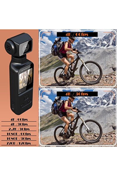 HYX 4K Body Camera with External Microphone, Mini Pocket Cam, 270° Rotation, 64GB Included