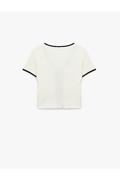 Koton Beige Women's Bow Detail T-Shirt