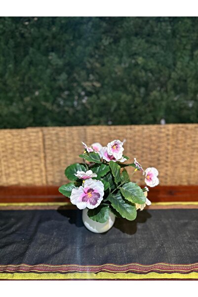 ASÇ YAPAY ÇİÇEK Hercai Menekşe Beyaz Pembe