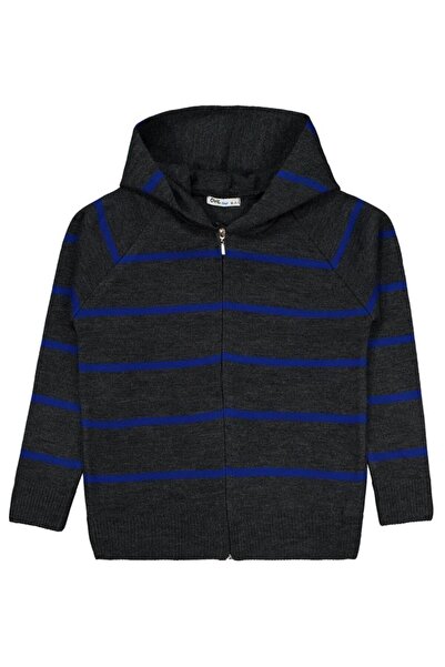 Civil Boys Striped Patterned Cardigan for Ages 10-13 - Gray11-12 Years Old