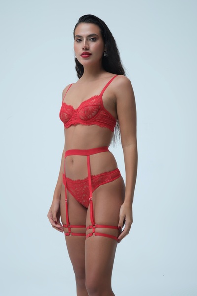 kiari 3-Piece Lingerie Set (Bra-Panties) with Lace Comfortable Fit and Shaping Features