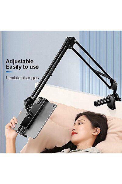 007 Mikoz Floor Tablet Stand - Adjustable 360° Rotating Metal, Fits 4.7–12.9 inch