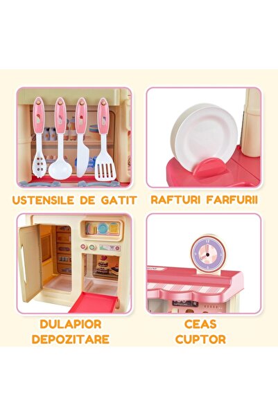 Gopo Toys Bucatarie de Jucarie Montessori pentru Copii - Joc de Rol Interactiv pentru Fete si Baieti