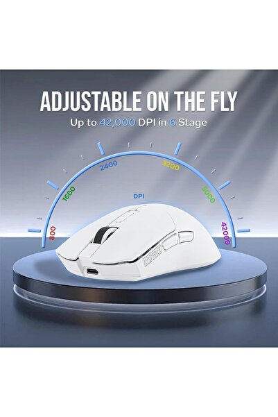 Epomaker Click Wireless Gaming Mouse (White) - PAW3950, 8KHz, 42,000 DPI, 58g, 500mAh