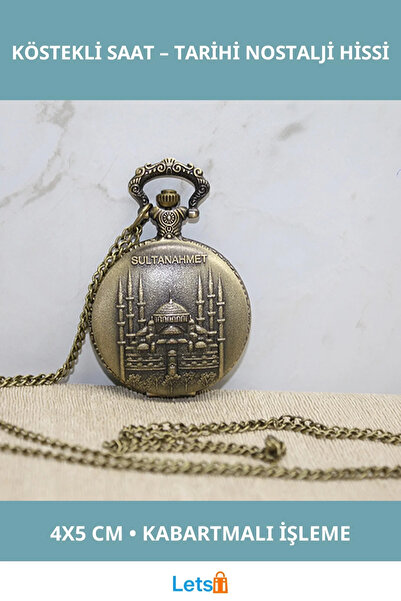 Letsii Sultanahmet Designed Nostalgic Clock with Chain