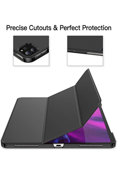 JETech Case for iPad Pro 12.9-inch (2020/2018) Compatible with Apple Pencil, Auto Sleep/Wake - Black