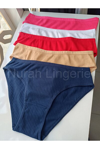 nura 6-Pack Women's Cotton Corded Fabric Slip Panties