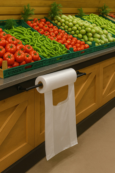 YOK YOK AMBALAJ 200'lü Rulo Hışır Atlet Poşet Şeffaf Büyük Boy 28x48 Cm Market Manav Restoran İçin Poşet