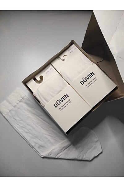 DÜVEN 12 Pairs of Matte Textured 40 Den Medium Thick Mousse White Knee-Length Pantyhose