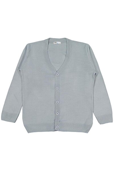 Civil Boys Basic Knitwear 6-9 Years Cardigan - Gray 6-7 Years