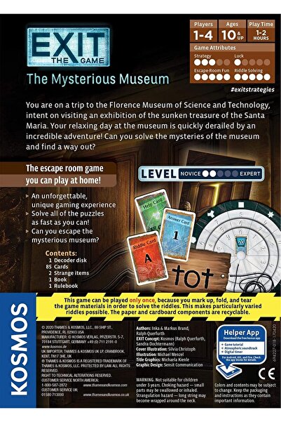 Thames & Kosmos EXIT: The Mysterious Museum (Exit: The Game) - Escape Room Card Game, 1-4 Players, 10+