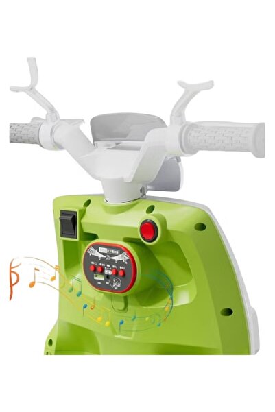 Toybox Stylish Electric Scooter for Kids with LED Lights, Music & 6V, BO Green Ride-On Toy with Backrest