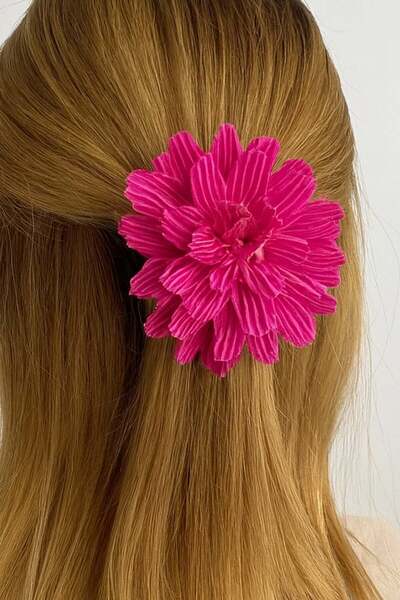 TAKIŞTIR Pink Color Flower Figured Peg Buckle