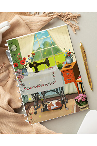 Fatofotofan Nostalgic Peace-Themed A5 Unlined Notebook – Hand-Illustrated Cover, 44 Pages Notepad