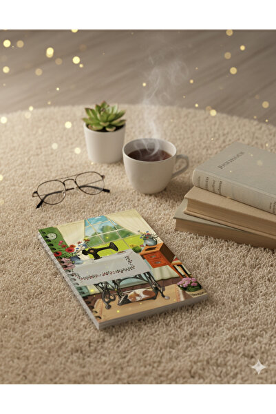 Fatofotofan Nostalgic Peace-Themed A5 Unlined Notebook – Hand-Illustrated Cover, 44 Pages Notepad