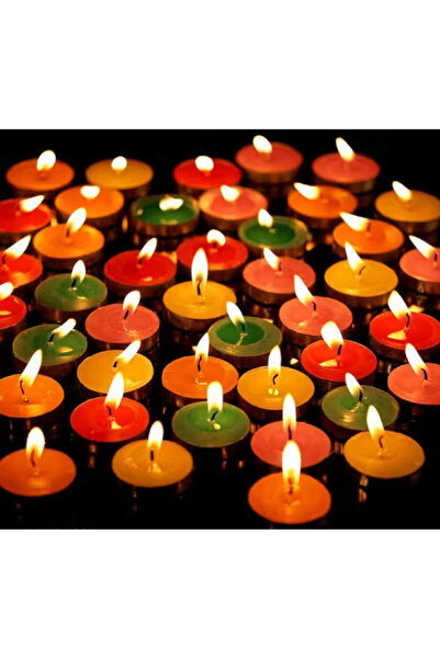 50 Li Yuvarlak Mum Yeşil Tealight Mum Doğum Günü Parti Süsleme