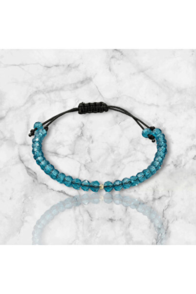 OEM Brățară cu Mărgele de Aur de 14k și Pietre Semiprețioase - Cristal Albastru