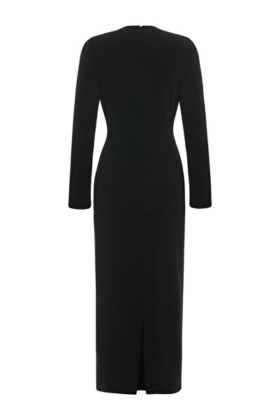 KAMEYA ASİMETRİK DETAYLI MİDİ ELBİSE 26W40843