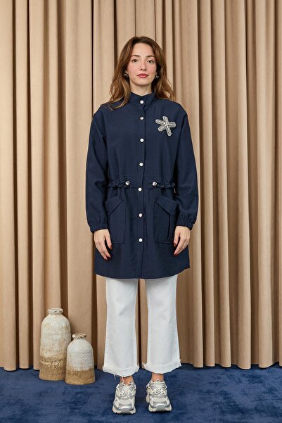 Puane Жіноча туніка з тунелем на талії та аксесуарами - 10741TUN - NAVY