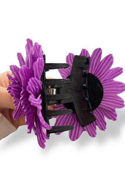 TAKIŞTIR Purple Color Flower Figured Peg Buckle