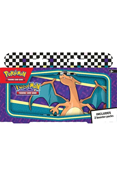 Pokémon TCG: Back to School Pencil Case – Charizard (Tin & 2 Booster Packs)