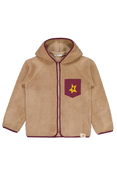 Civil Boys Cep Yıldız Printed 6-9 Years Old Cardigan - Claret Red 9-10 Years Old