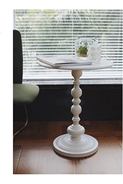 Twinkle Mart Retro Sofa Side Table - Small Wrought Iron Round End Table (42x52.8 cm)