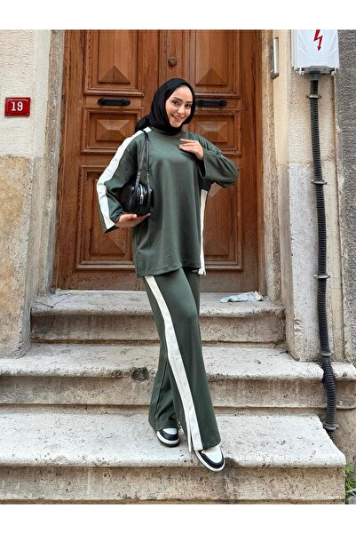 Moda Krash Striped Detail Modal Sports Suit