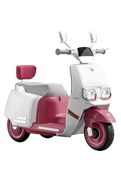 Toybox Stylish Electric Scooter for Kids with LED Lights, Music & 6V, BO Pink Ride-On Toy with Backrest