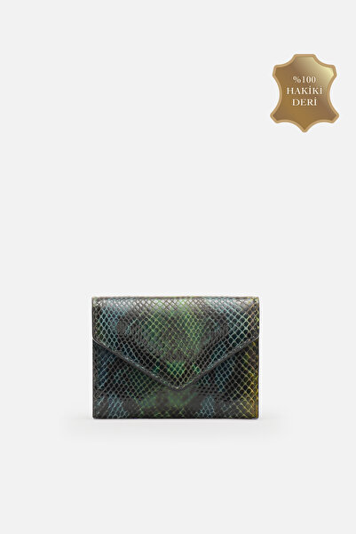 MAFİ Python Verde Croco %100 Genuine Leather Women's Wallet Green