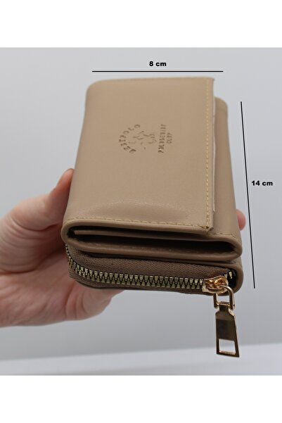 Bevitton محفظة نسائية متوسطة الحجم من جلد المنك مع حامل للعملات المعدنية وحامل للبطاقات المتعددة 006