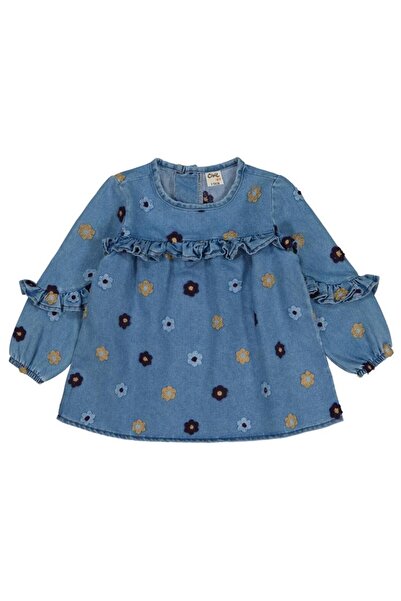 Civil Baby Çiçek Nakışlı 6-18 Ay Gömlek - Mavi12-18 Ay