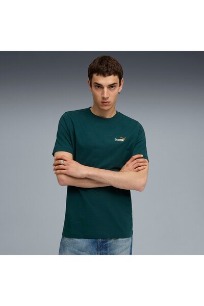 Puma T-shirt Ess 2 Color Small No. 1 Logo Tee, Green, Men