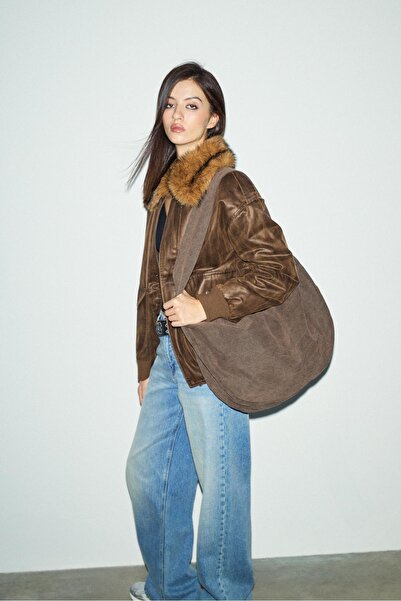 Stradivarius Yıkanmış pamuk çanta