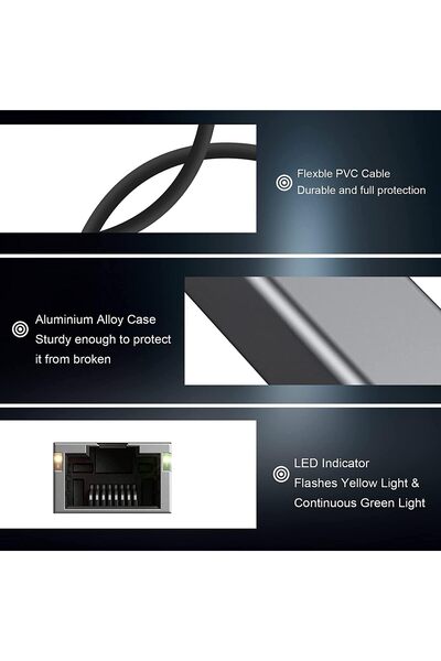 VCOM محول جيجابت إيثرنت من USB-C إلى RJ45، ألومنيوم، 10/100/1000 ميجابت في ال...