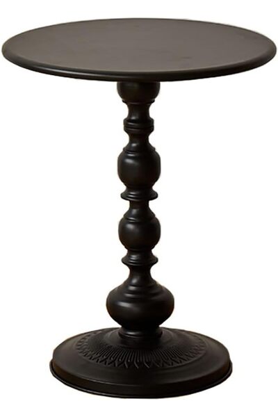 Twinkle Mart Round Retro American-Style Coffee Table / Iron Side Table for Sofa, Indoor/Outdoor