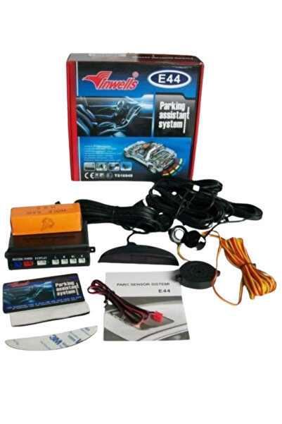 Inwells E44 Türkçe Konuşmalı Ekranlı Park Sensörü 4 Lü Gri Park Destek Sistemi Araç Park Sensörü Seti