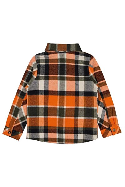 Civil Boys Single Pocket Plaid Shirt for Ages 6-9 - Orange9-10 Years