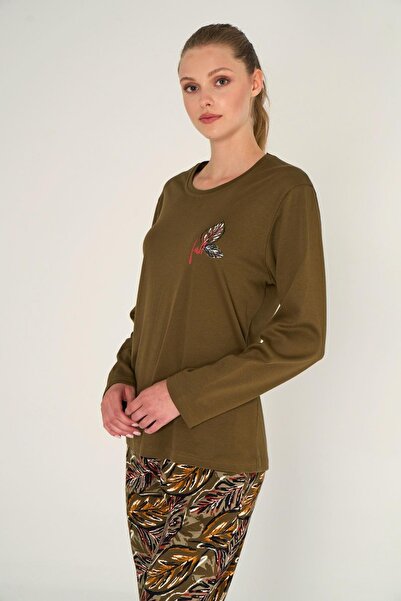 PİJAPİA Women's Long Sleeve Coffee Pajama Set