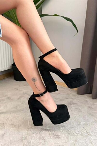 Les Passent Pantofi cu toc cu platformă de 15 cm Sophia din piele intoarsa ne...