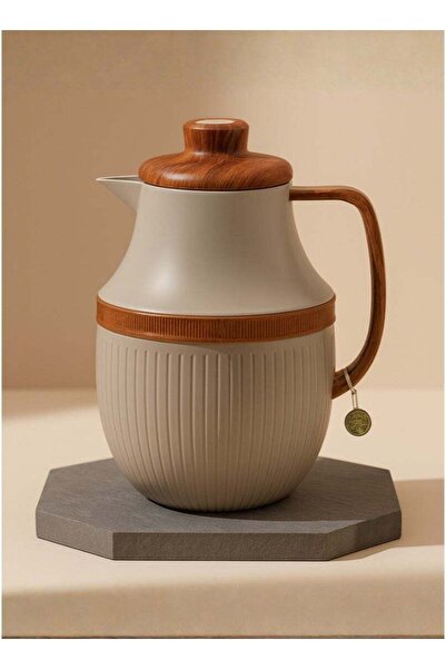 ALQANNAS Premium Tea and Coffee Thermos 1L | Light Grey & Silver Finish, Eleg...