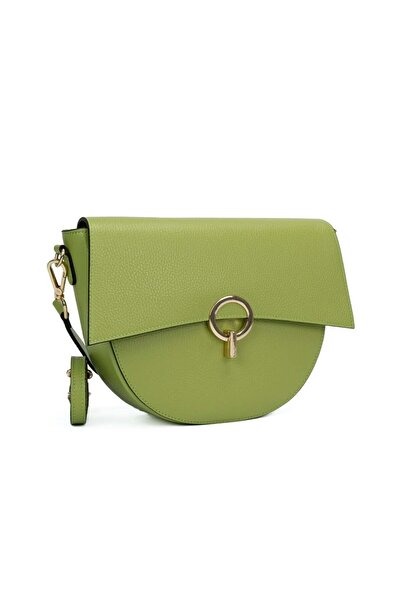 Posete Fagaras Christine Leather Purse - Lime, 1 Compartment, 3 Pockets, 2 St...