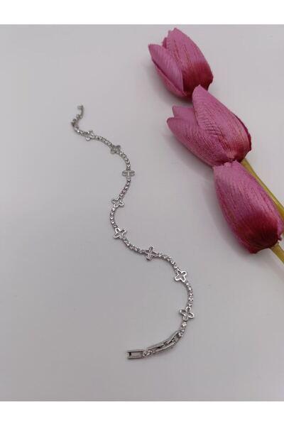 RP COMPANY سوار فضي اللون، على طراز فان كليف، مرصع بالأحجار الكريمة، أنيق