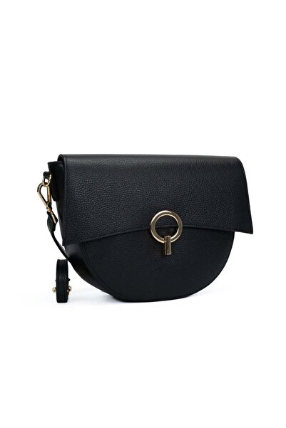 Posete Fagaras Poșetă din piele Christine - Neagră, 1 compartiment, 3 buzunar...