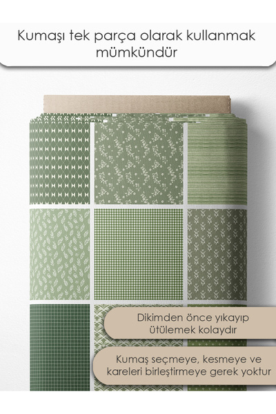 FabricMarket 100% Cotton Satin Fabric – 35 Pieces 20X20 Cm, One Piece Patchwork Fabric, Beige Colors