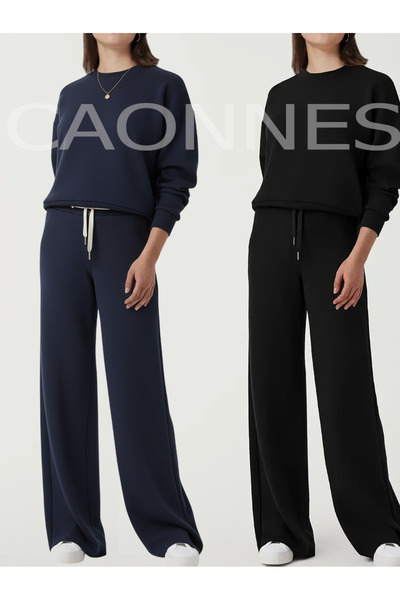 CAONNES Σετ Φόρμας Χειμερινής Συνδυαστικής Συλλογής 2 τεμαχίων (Μαύρο-μπλε) Φ...