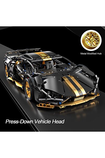 KASTWAVE Sport Car Building Block Set 1:14 Scale Race Car with LED Lights, 1000+ PCS